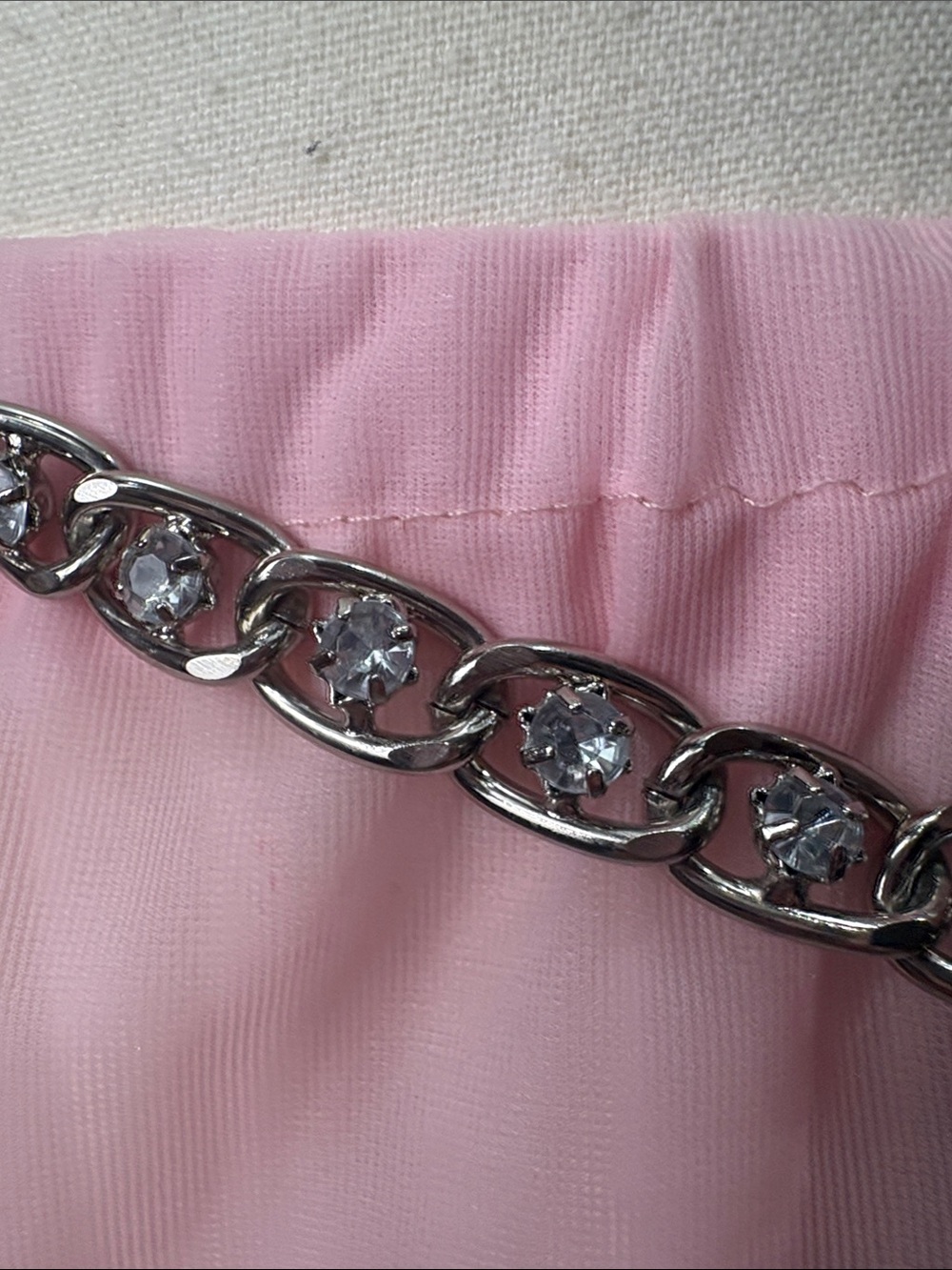 Silver-Tone Rhinestone Flower Chain Belt - Picture 3 of 9